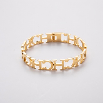 Stainless steel tricolor ch bangle bracelet jewelry