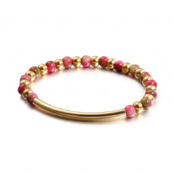 Stainless steel natural stone bead bracelet jewelry