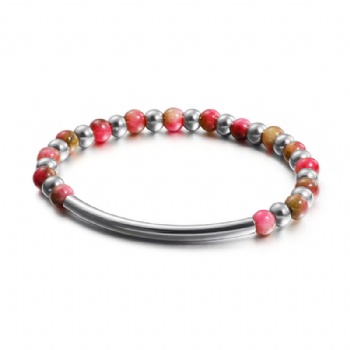 Stainless steel natural stone bead bracelet jewelry