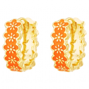 18k gold plated enamel earrings jewelry for women wholesale oil drop hoop earrings