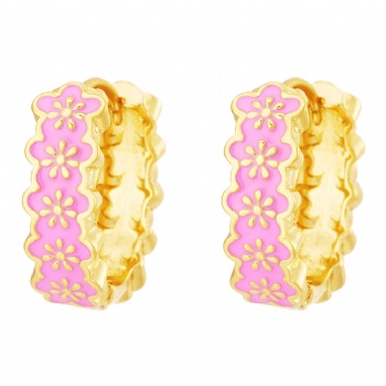 18k gold plated enamel earrings jewelry for women wholesale oil drop hoop earrings