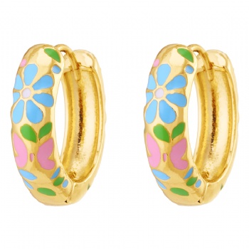 18k gold plated enamel earrings jewelry for women wholesale oil drop hoop earrings