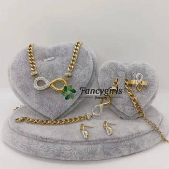 Stainless steel gold plated jewelry set Conjunto de joyas chapado en oro de acero inoxidable
