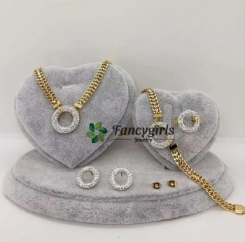 Stainless steel gold plated jewelry set Conjunto de joyas chapado en oro de acero inoxidable