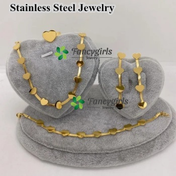 Stainless steel gold plated jewelry set Conjunto de joyas chapado en oro de acero inoxidable