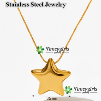 Stainless steel gold plated necklace for women