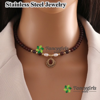 Natural stone handmade diy necklace for women